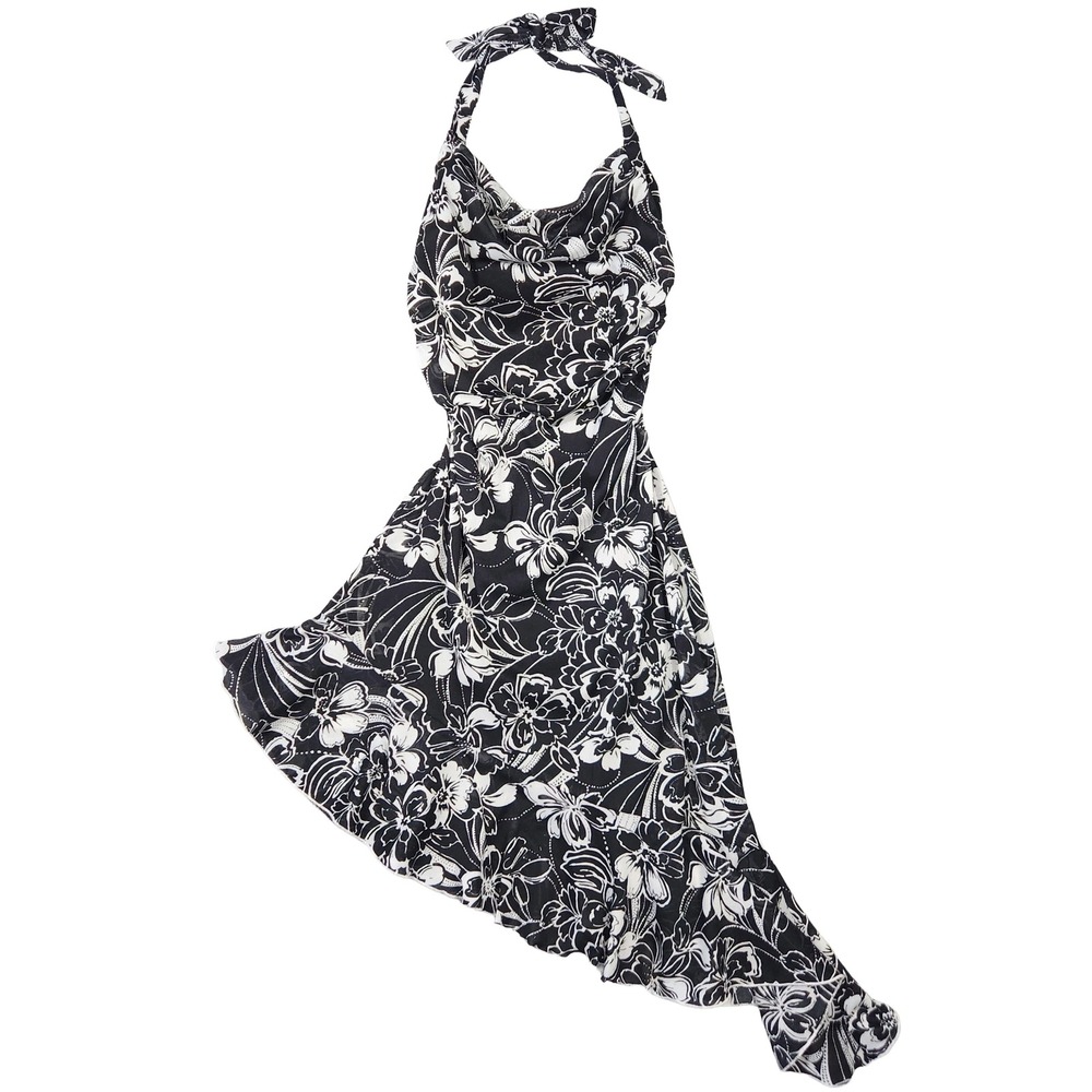Vtg City Triangles Halter Dress Womens 2 Y2k Preppy Party Cocktail Wedding Guest
